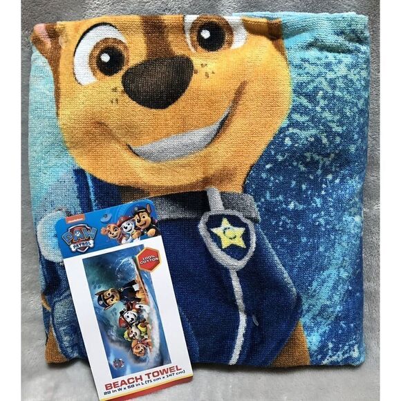 PAW Patrol SURFING PUPS All Cotton Kids' Beach Pool Bath Towel 28in x 58in - Picture 4 of 4